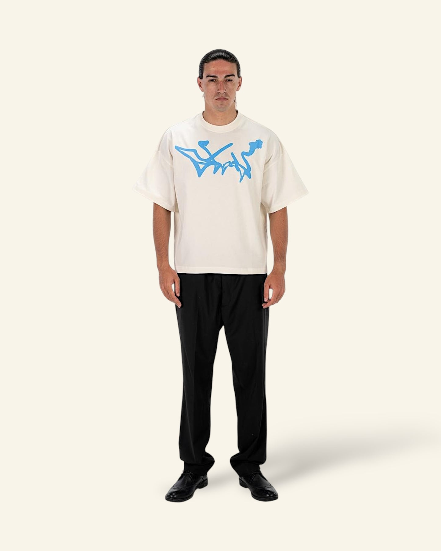 Labyrinth OG “ Oversized Tee “ Off White X Blue